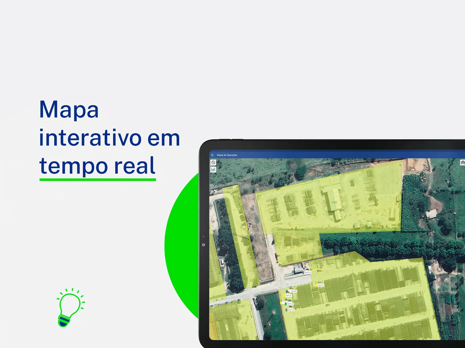 Mapa interativo em tempo real no aplicativo Aiko
